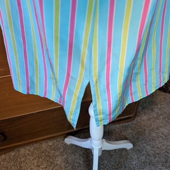 Evan Picone Retro NEON Stripe Oversized Button Down Blouse Size 12 - Picture 11 of 13